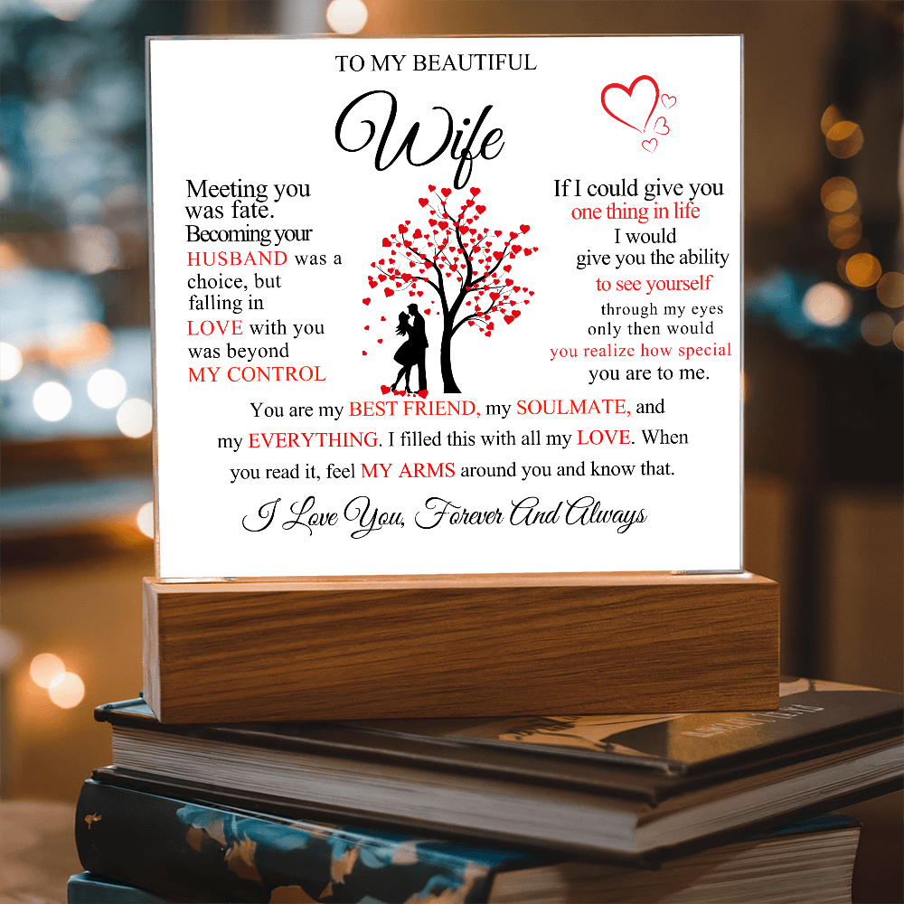 To My Beautiful Wife Square Acrylic Plaque