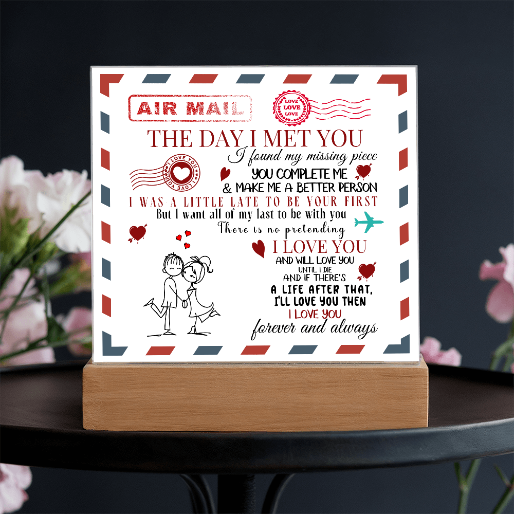 Square Acrylic Plaque - Forever and Always -  Valentines Day Gift