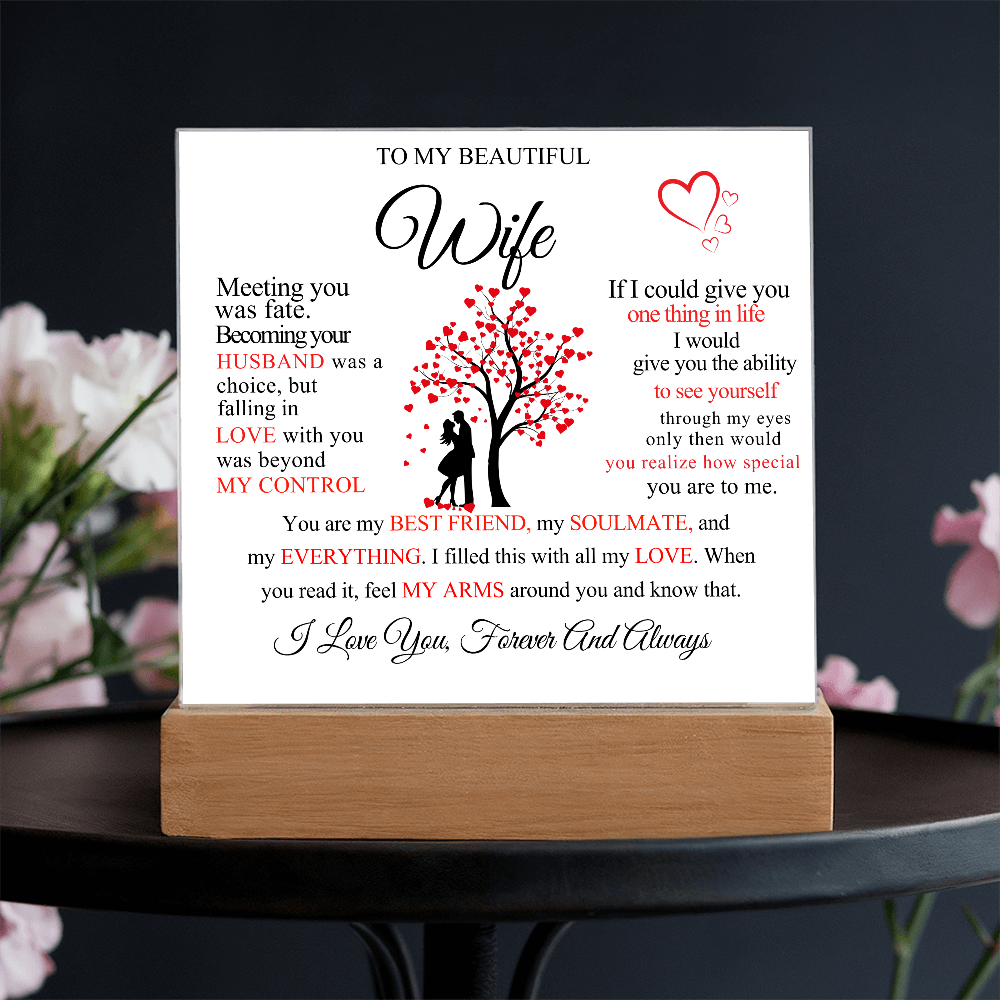 To My Beautiful Wife Square Acrylic Plaque