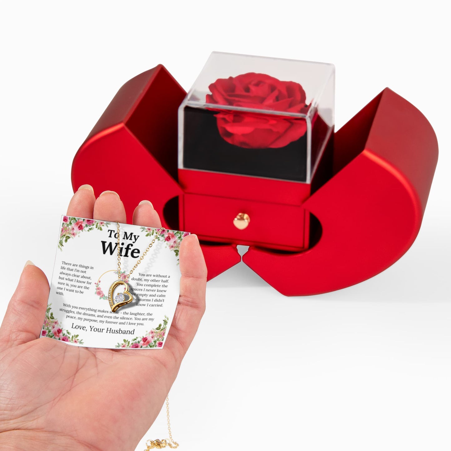 To My Other Half Forever Love Necklace and Heart Box Gift Set
