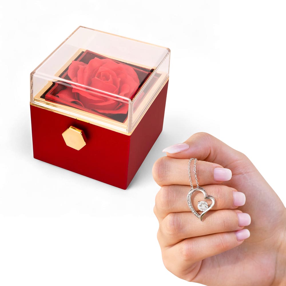 Rotating Rose Box - Forever Love Necklace