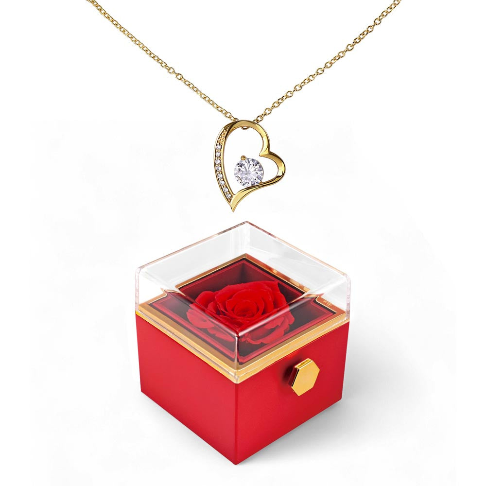 Rotating Rose Box - Forever Love Necklace