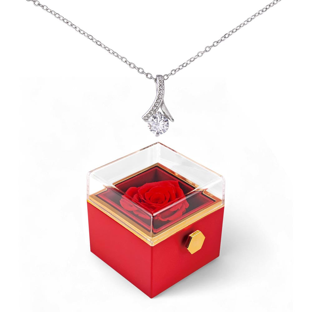 Rotating Rose Box - Alluring Beauty Necklace