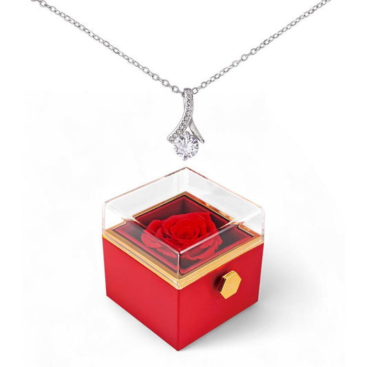 Rotating Rose Box - Alluring Beauty Necklace