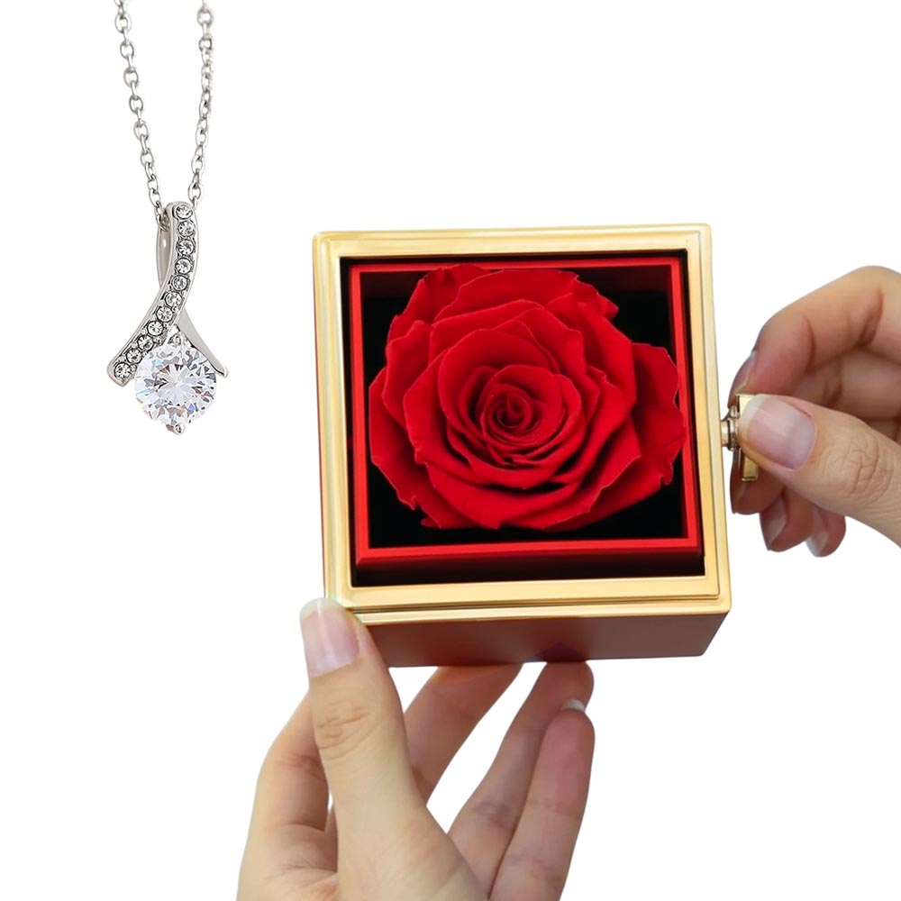 Rotating Rose Box - Alluring Beauty Necklace