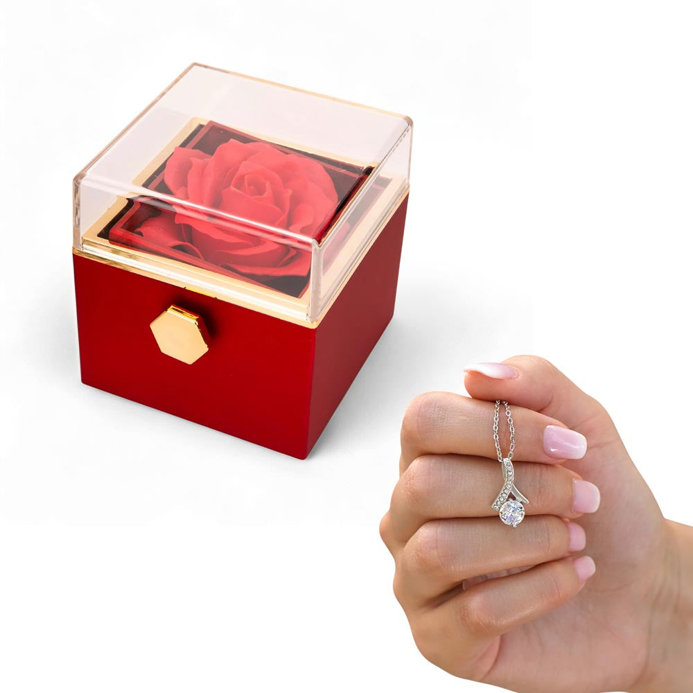 Rotating Rose Box - Alluring Beauty Necklace