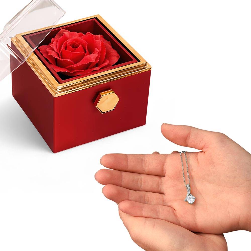 Rotating Rose Box - Alluring Beauty Necklace