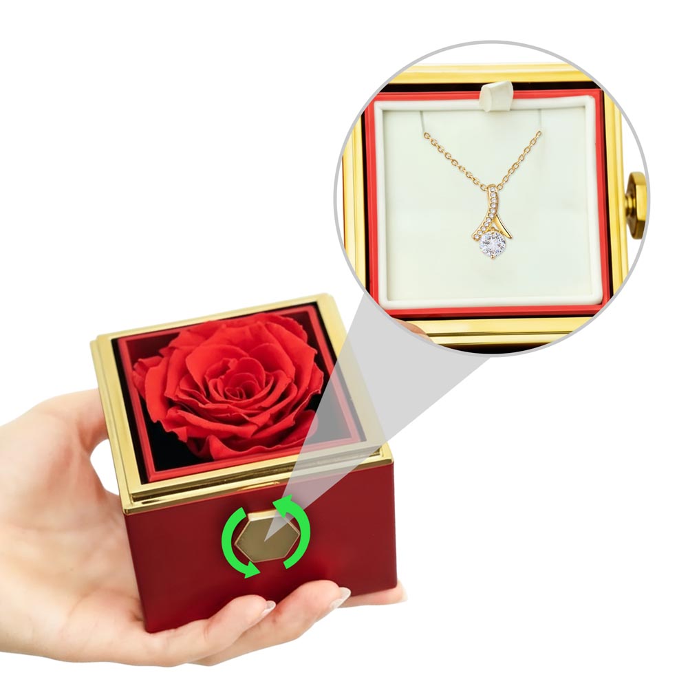 Rotating Rose Box - Alluring Beauty Necklace