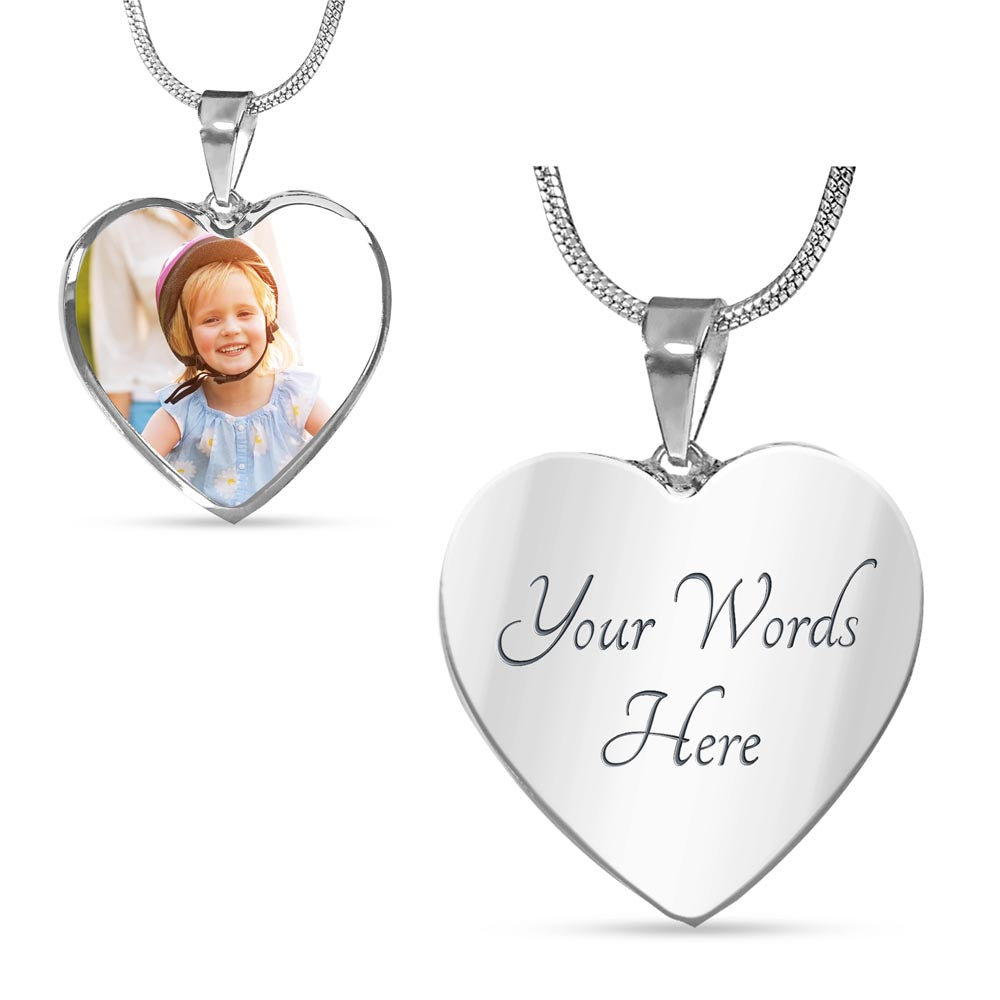 Custom Heart Shaped Adjustable Silver Luxury Necklace