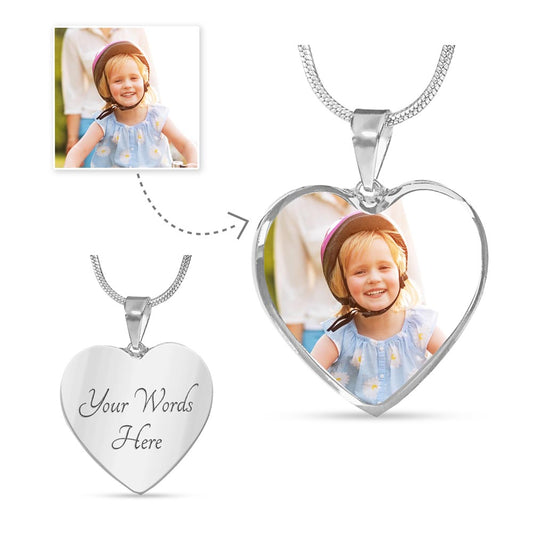 Custom Heart Shaped Adjustable Silver Luxury Necklace