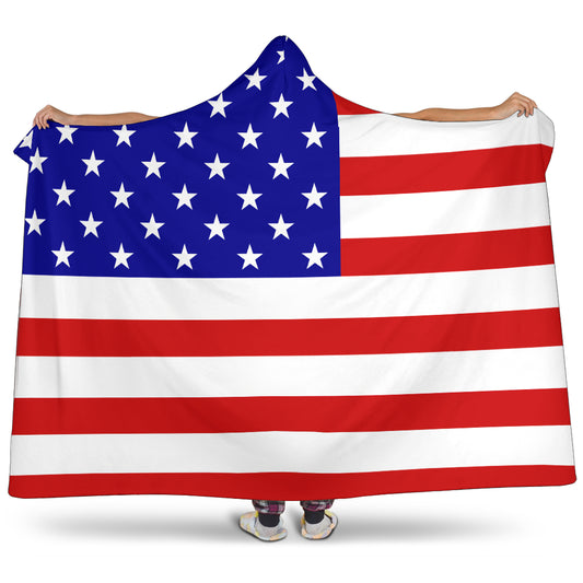 Youth/Adult Size American Flag Hooded Blanket
