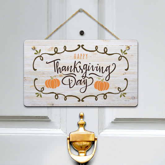 Happy Thanksgiving Day Door Sign