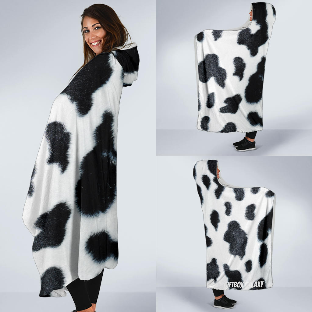 Spotted Cow Hooded Blanket