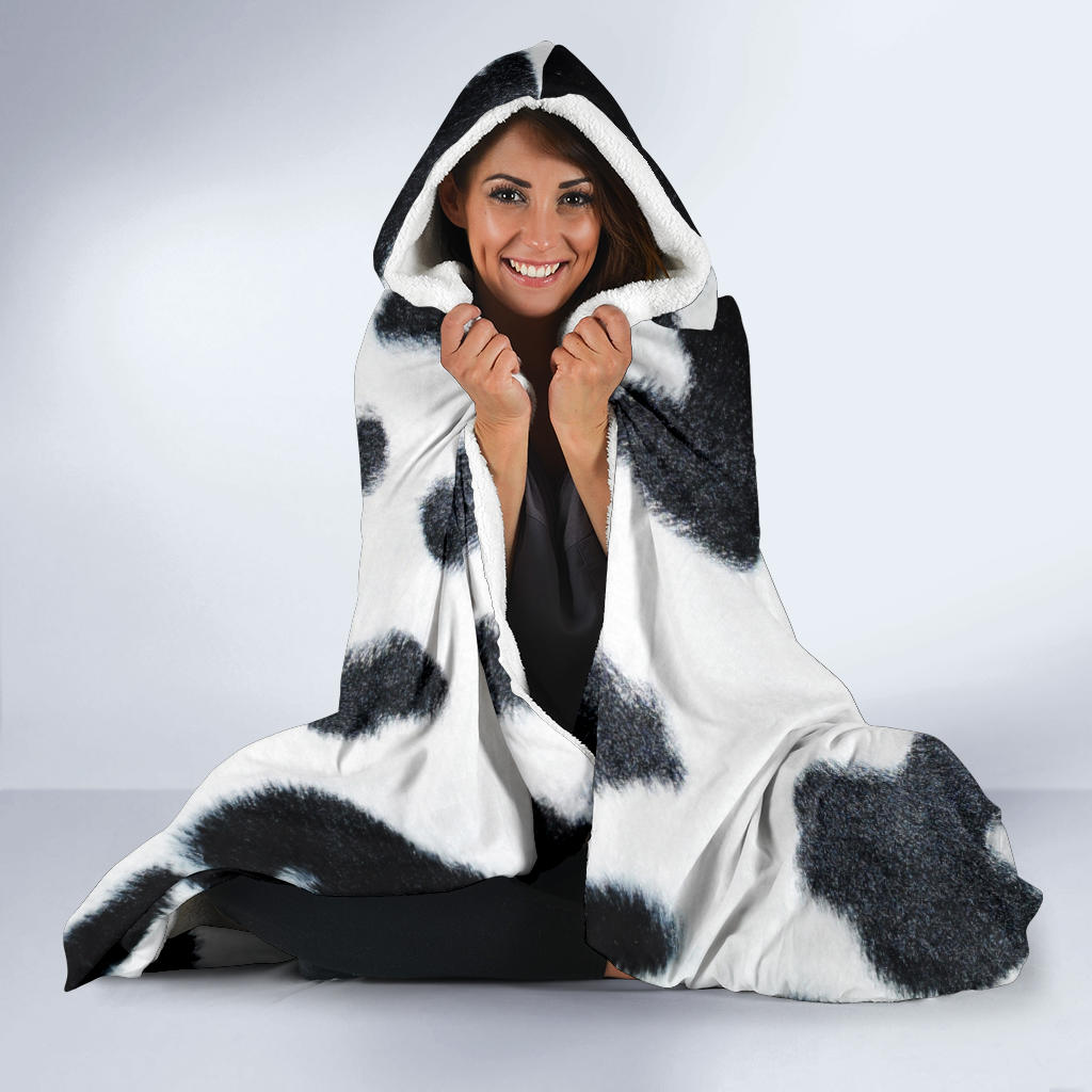 Spotted Cow Hooded Blanket