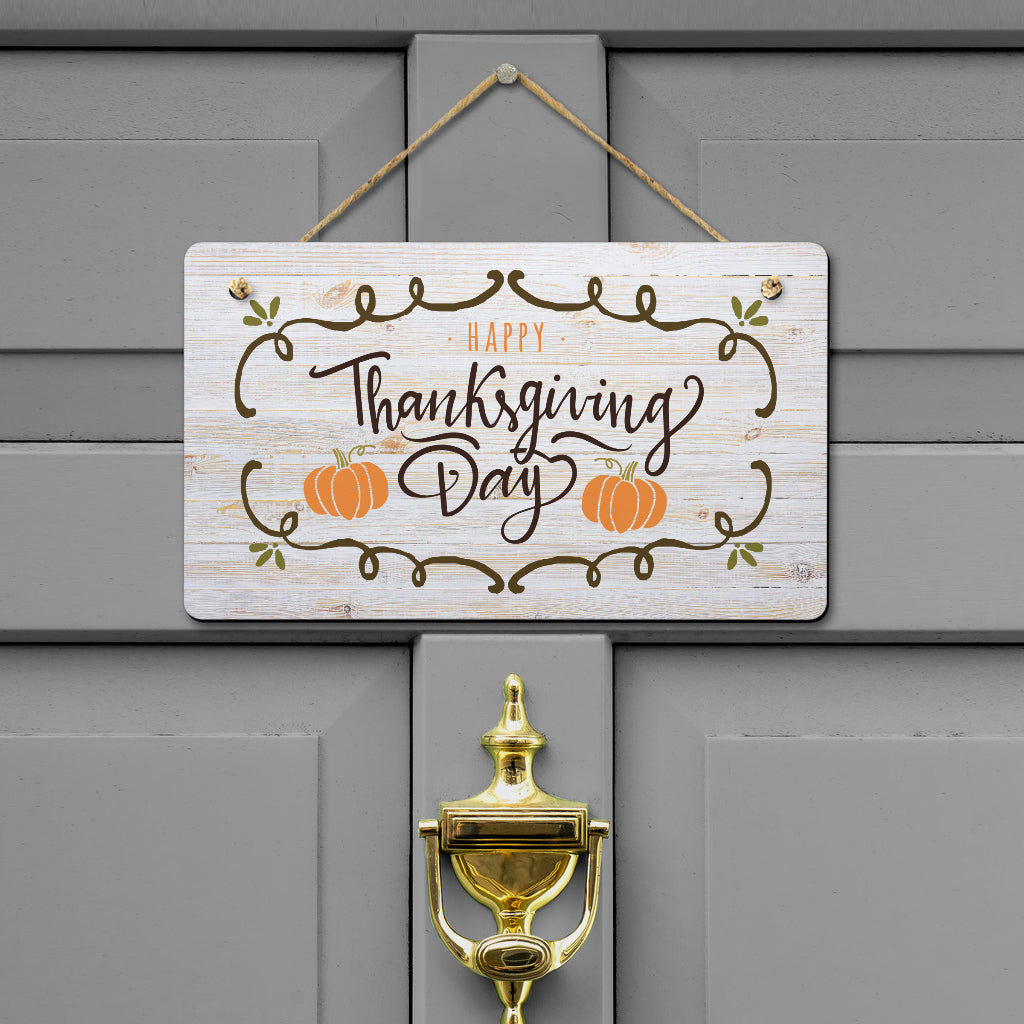 Happy Thanksgiving Day Door Sign