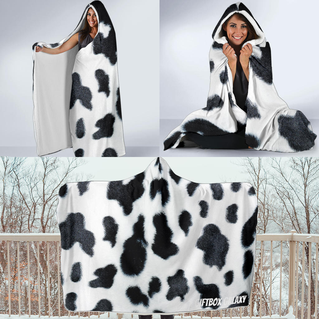 Spotted Cow Hooded Blanket