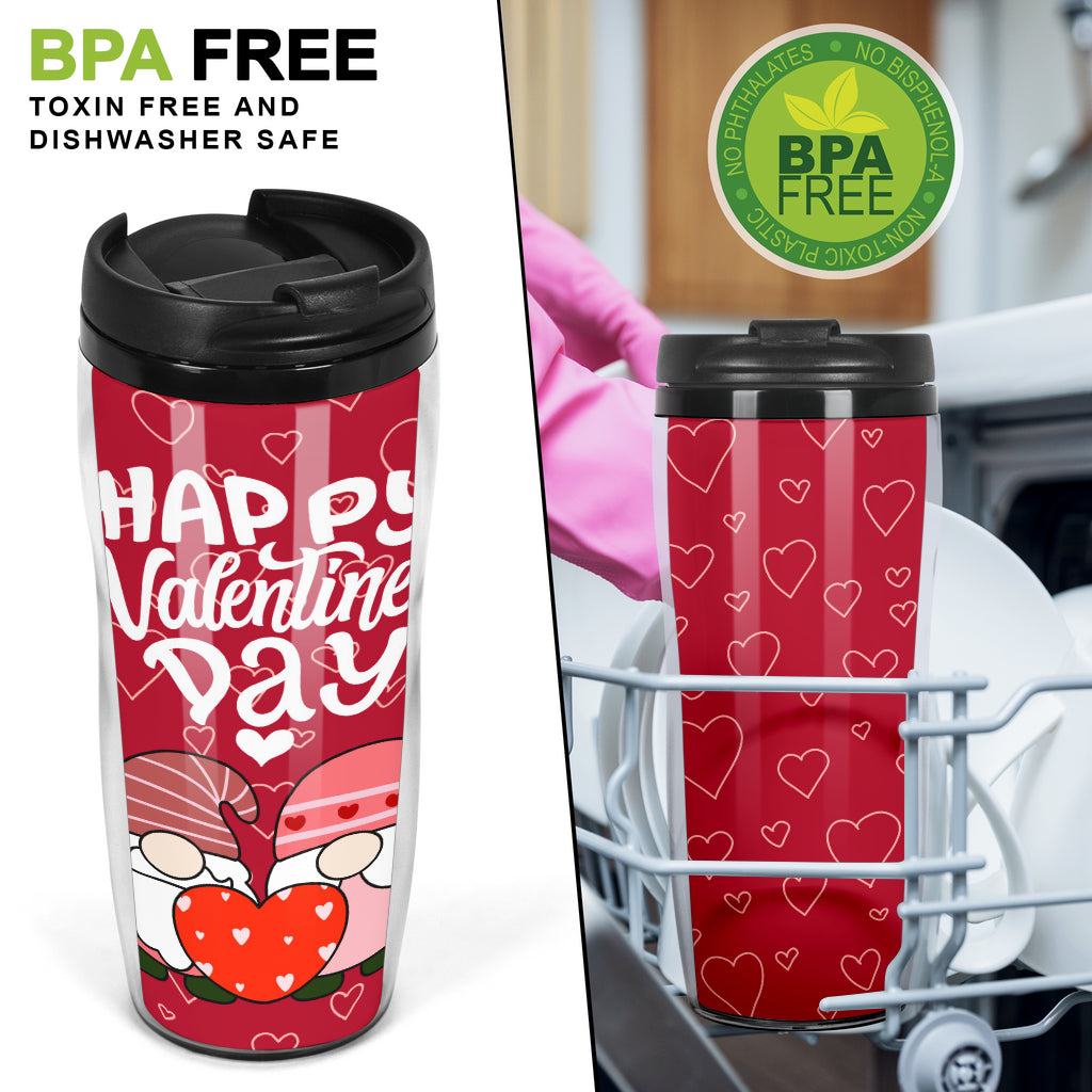 Happy Valentines Day Gnome Couple Reusable Coffee Cup