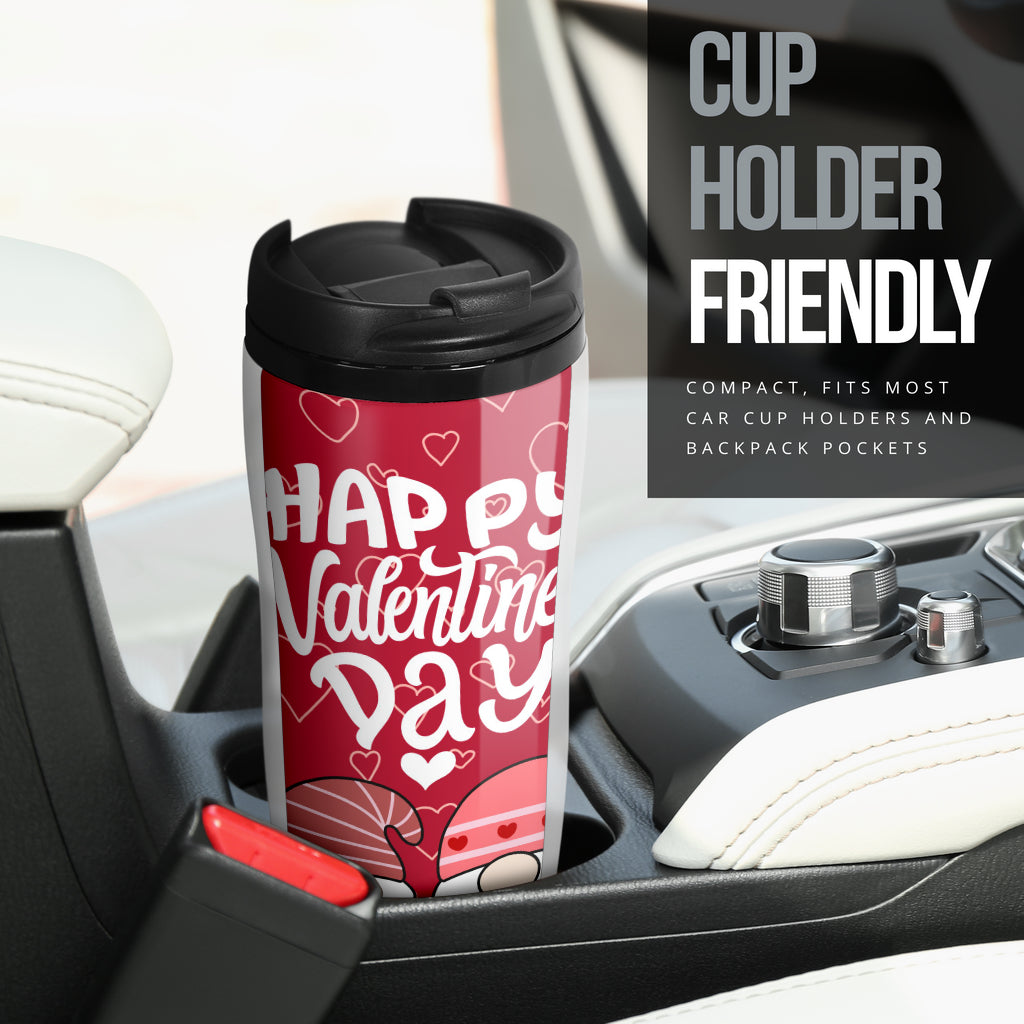 Happy Valentines Day Gnome Couple Reusable Coffee Cup